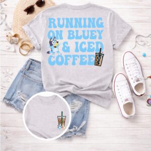 Alternative view of Blue Dog Inspired Mom Shirt | Running on Blue & Iced Coffee Tee