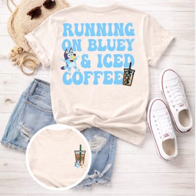 Blue Dog Inspired Mom Shirt | Running on Blue & Iced Coffee Tee
