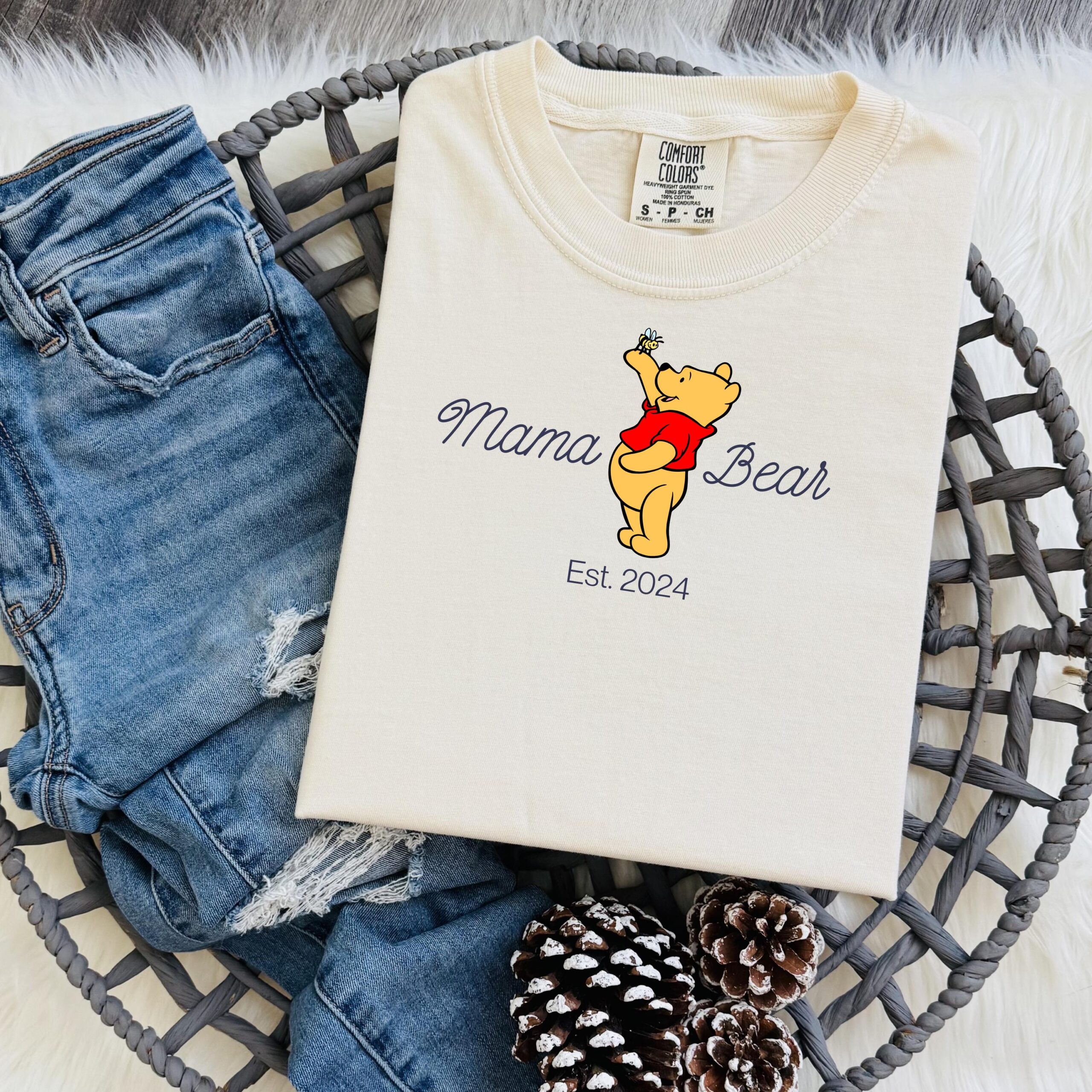 Custom Mama Bear Shirt • Winnie the Pooh Inspired • Personalized Est. Year Tee - Image 2