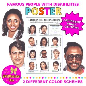 Famous People with Disabilities Poster | Neurodiversity Decor