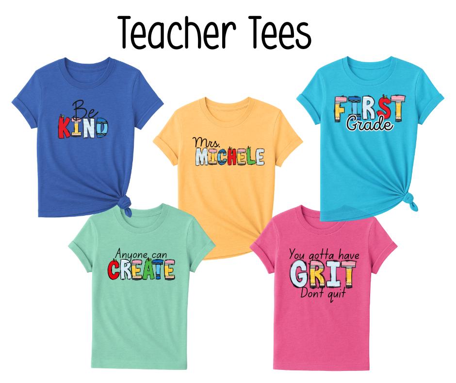Pencil Bow Teacher T-Shirt | Back to School Gift - Image 3