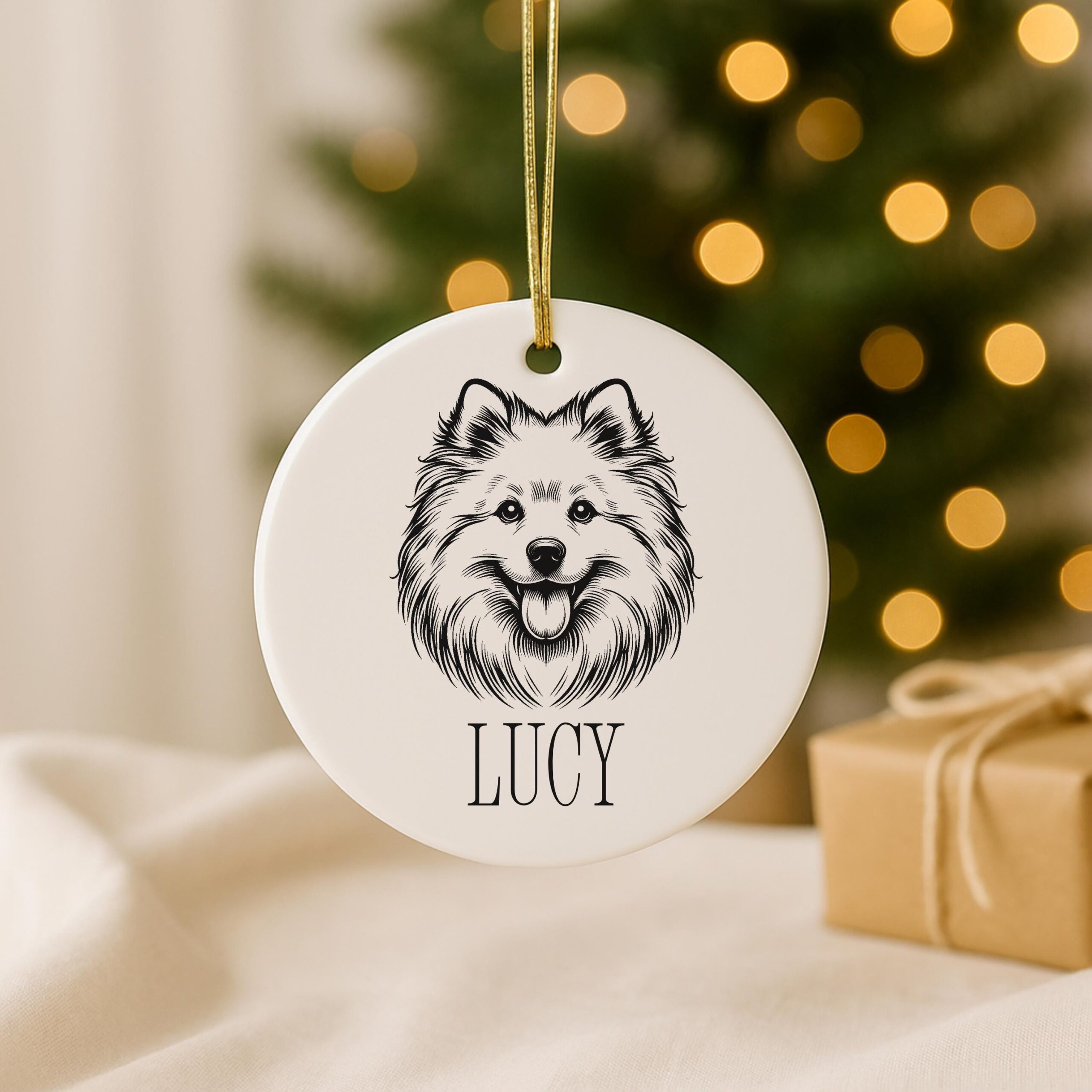 Custom Dog Breed Ceramic Ornament – Personalized Pet Memorial, First Christmas - Image 2