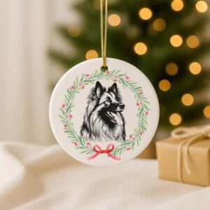 Alternative view of Custom Pet Ceramic Ornament – Dog Memorial, First Christmas