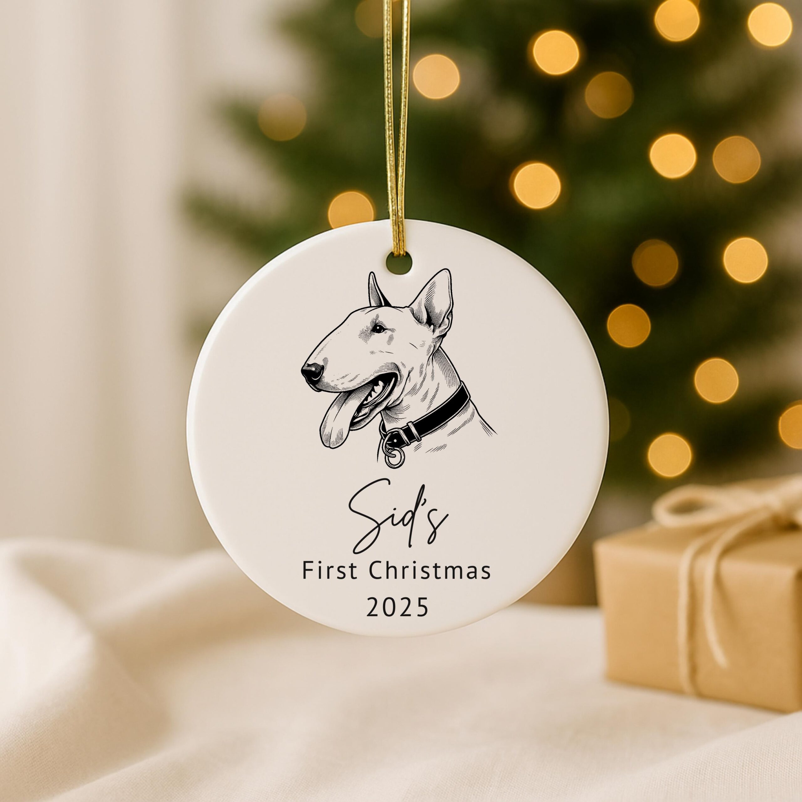 Custom Pet Ornament – Dog Memorial, First Christmas Gift