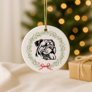 Custom Pet Ceramic Ornament – Bulldog, Bullmastiff, Cairn Terrier