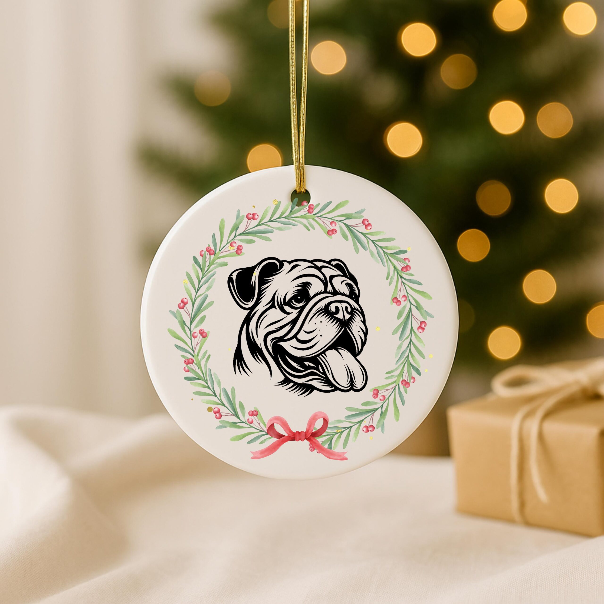 Custom Pet Ceramic Ornament – Bulldog, Bullmastiff, Cairn Terrier