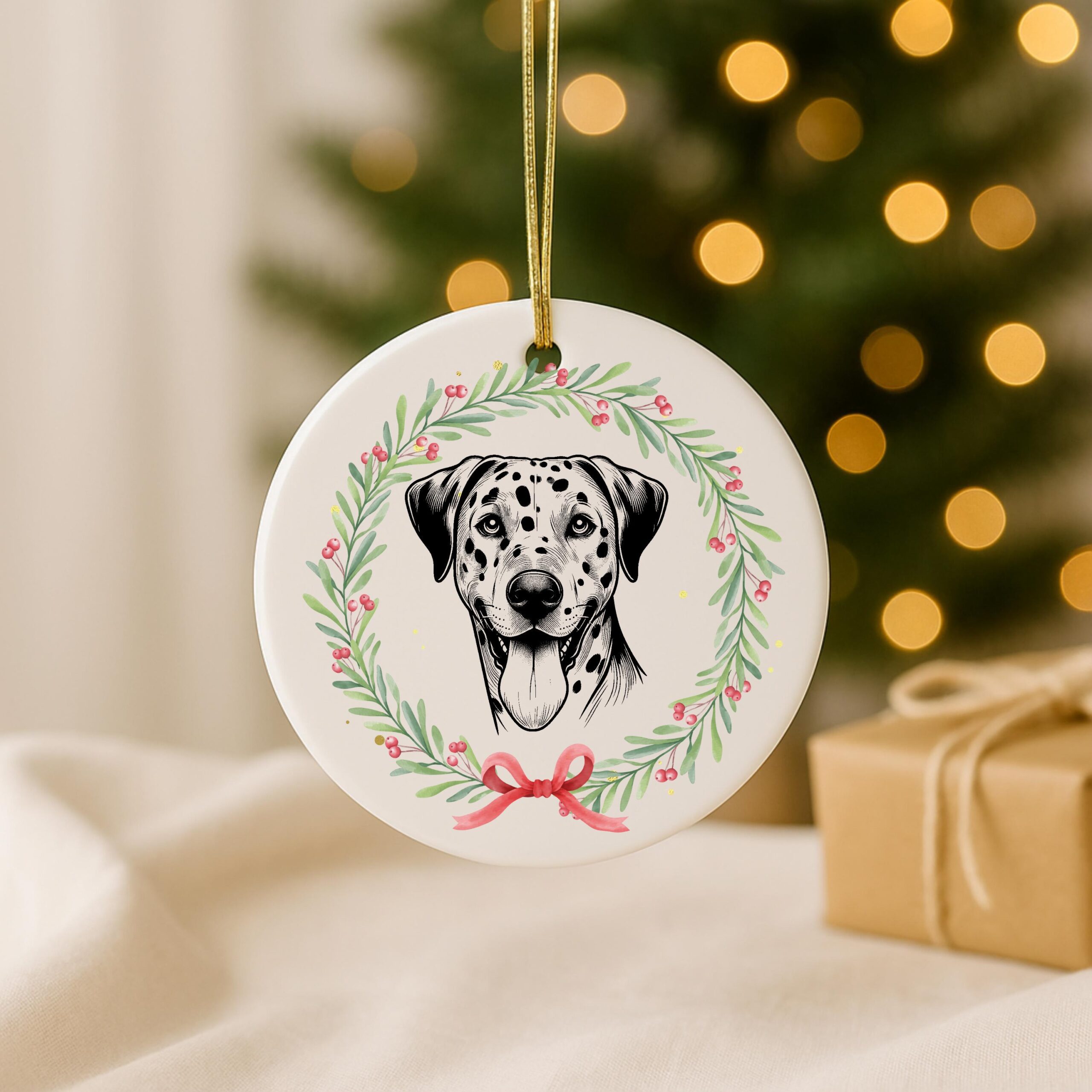Custom Pet Portrait Ornament – Ceramic Dog Memorial, Christmas Gift - Image 2