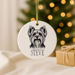 Custom Pet Ceramic Ornament – Personalized Dog Memorial or Christmas Gift
