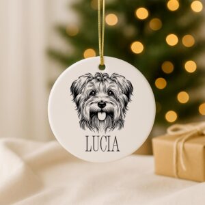 Custom Pet Ceramic Ornament – Personalized Dog Memorial, First Christmas