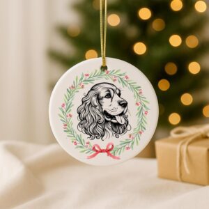 Custom Pet Ceramic Ornament – Dog Memorial or First Christmas