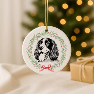 Alternative view of Custom Pet Portrait Ornament – Personalized Dog Memorial, First Christmas