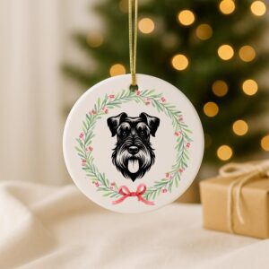 Custom Dog Ceramic Ornament – Personalized Pet Memorial, First Christmas
