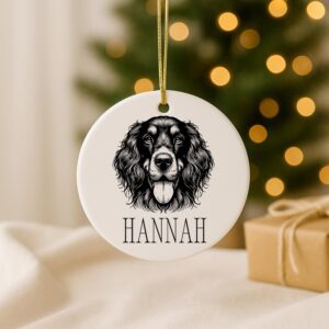 Alternative view of Custom Pet Portrait Ornament – Personalized Dog Memorial, First Christmas