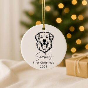 Custom Pet Ornament – Personalized Dog Breed Ceramic Keepsake