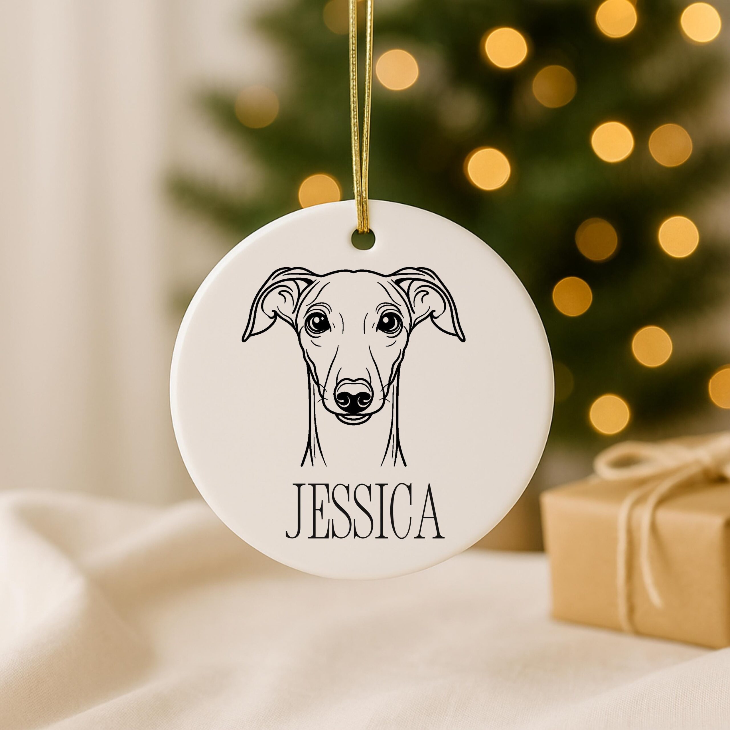 Custom Pet Ceramic Ornament – Dog Memorial Keepsake