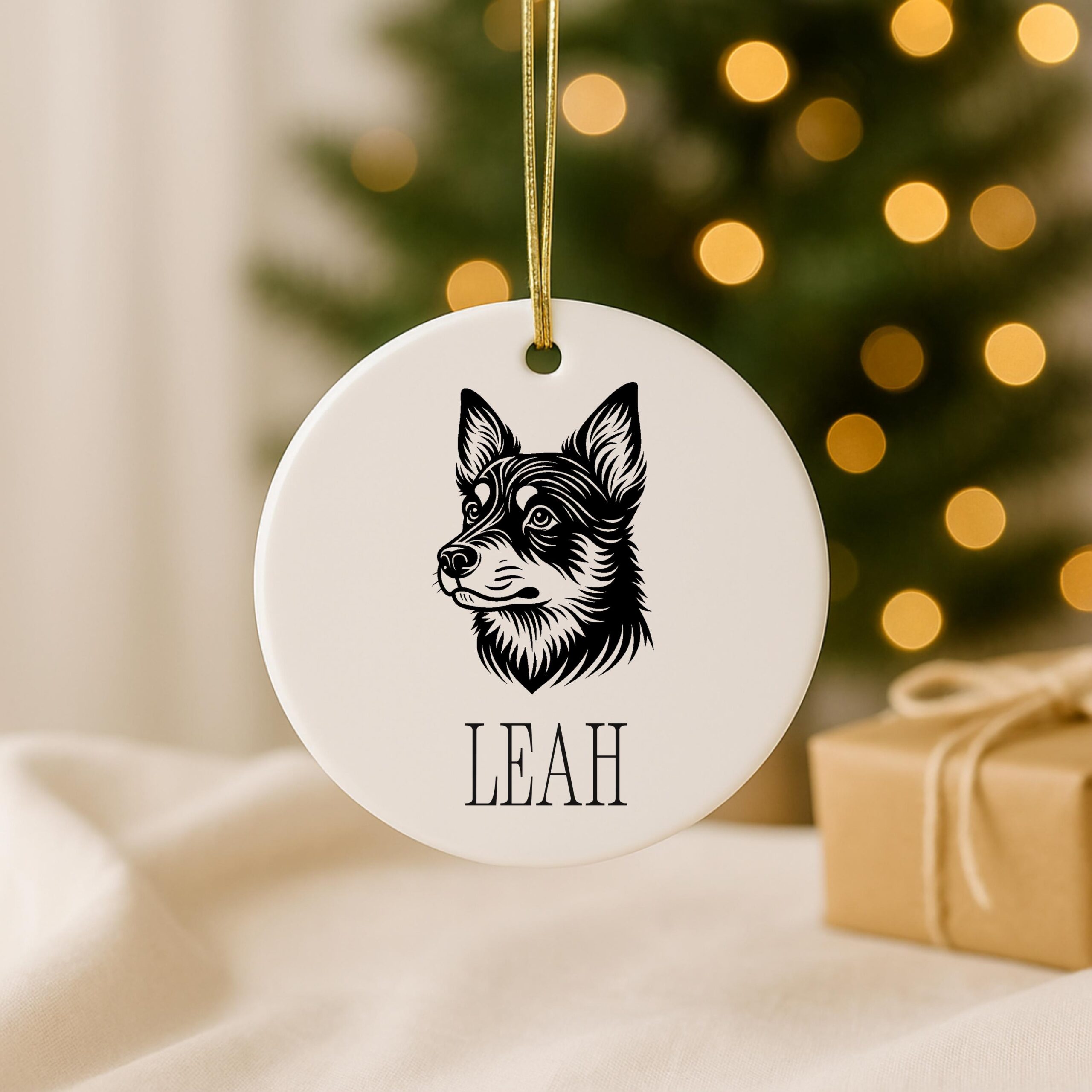 Custom Dog Breed Ceramic Ornament – Personalized Pet Memorial or First Christmas - Image 3