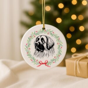 Alternative view of Custom Dog Breed Ceramic Ornament – Personalized Pet Memorial or First Christmas