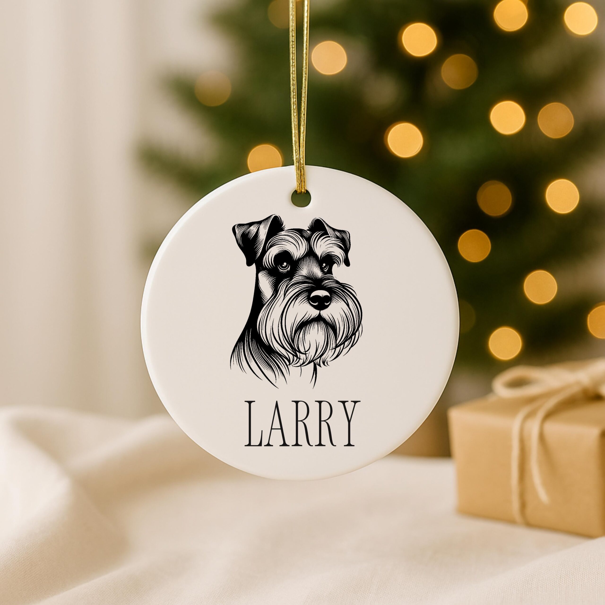 Custom Pet Portrait Ornament – Miniature Schnauzer, Mudi & Neapolitan Mastiff - Image 2