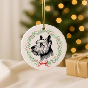 Alternative view of Custom Pet Portrait Ornament – Dog Memorial, First Christmas