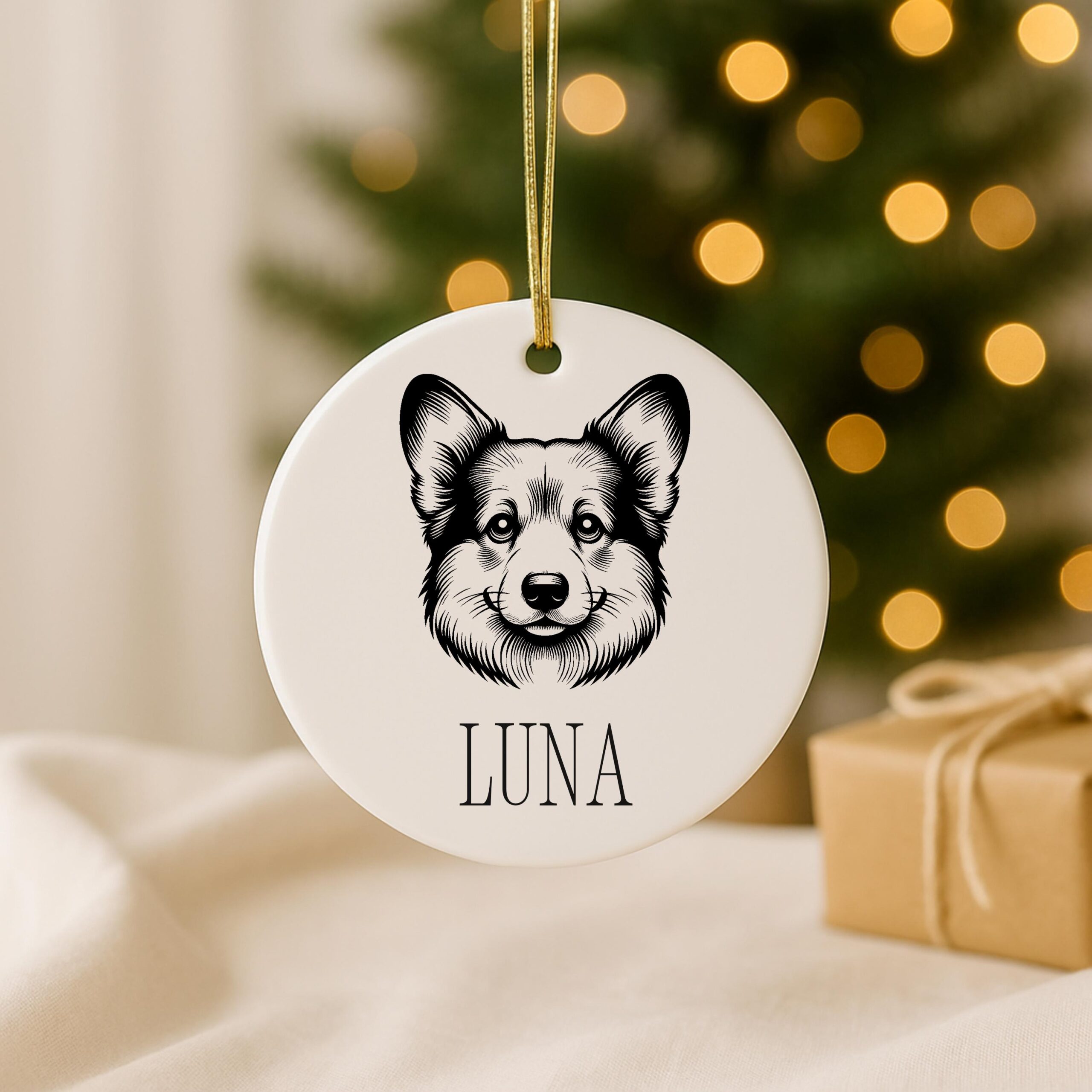 Custom Pet Ceramic Ornament – Dog Memorial, First Christmas - Image 3
