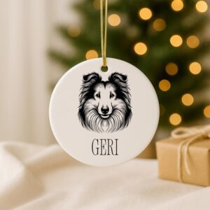 Custom Pet Ceramic Ornament – Dog Memorial, First Christmas
