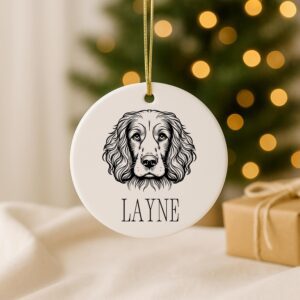 Alternative view of Custom Pet Ceramic Ornament – Welsh Terrier, Springer Spaniel, Westie Memorial
