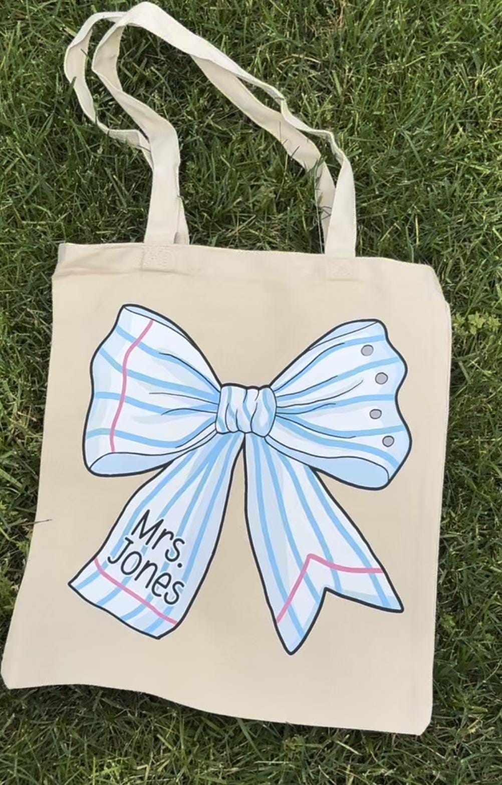 Custom Teacher Tote Bag | Personalized Cotton Canvas Gift - Image 2