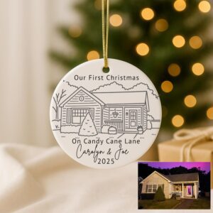 Alternative view of Personalized House Ornament • First Christmas in New Home Keepsake