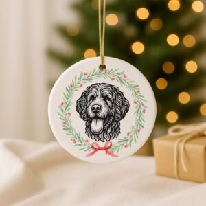 Alternative view of Custom Pet Ceramic Ornament, Dog Memorial, First Christmas