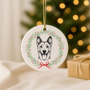 Custom Pet Ornament – Personalized Ceramic Dog Memorial, First Christmas
