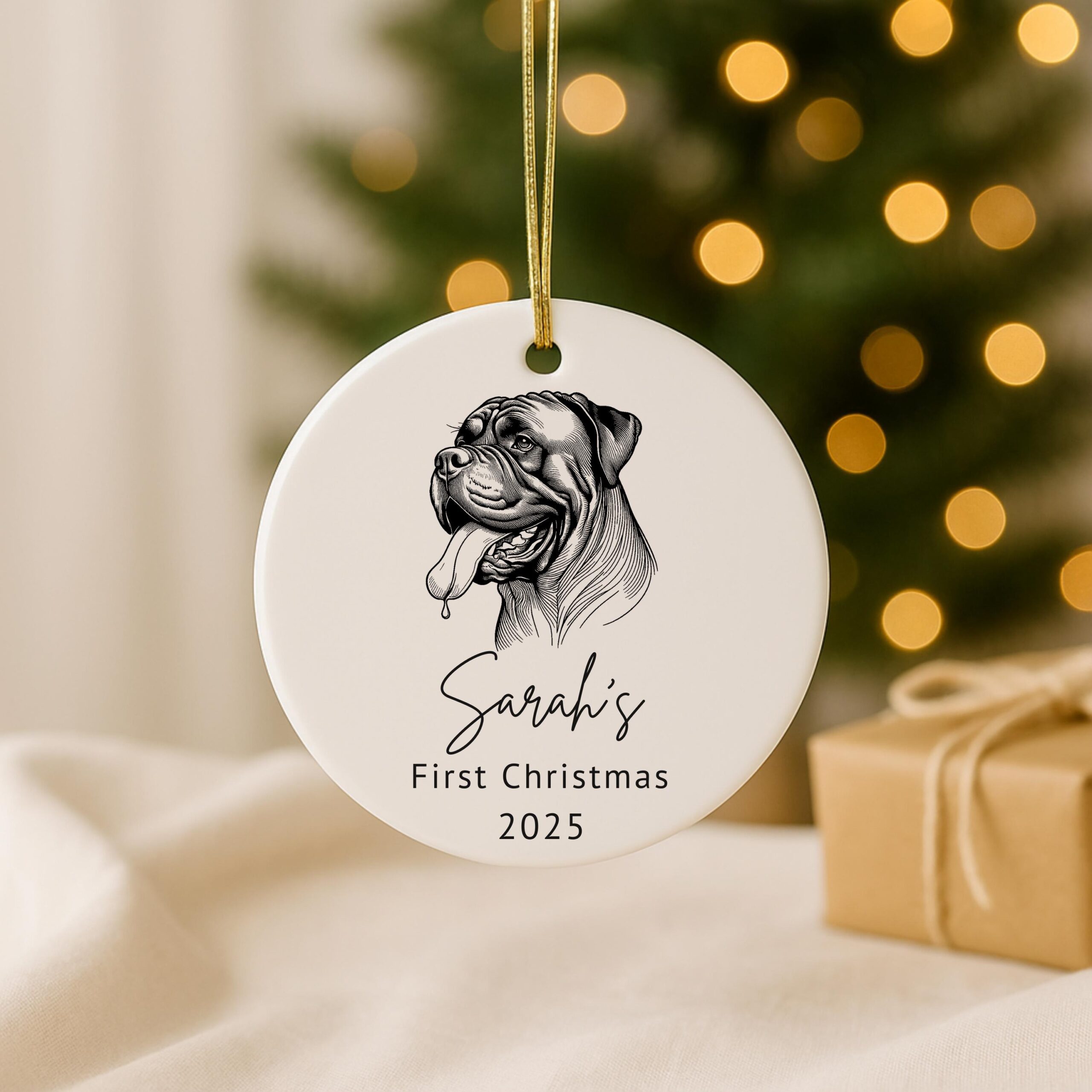Custom Pet Portrait Ornament – Ceramic Dog Memorial, Christmas Gift - Image 3