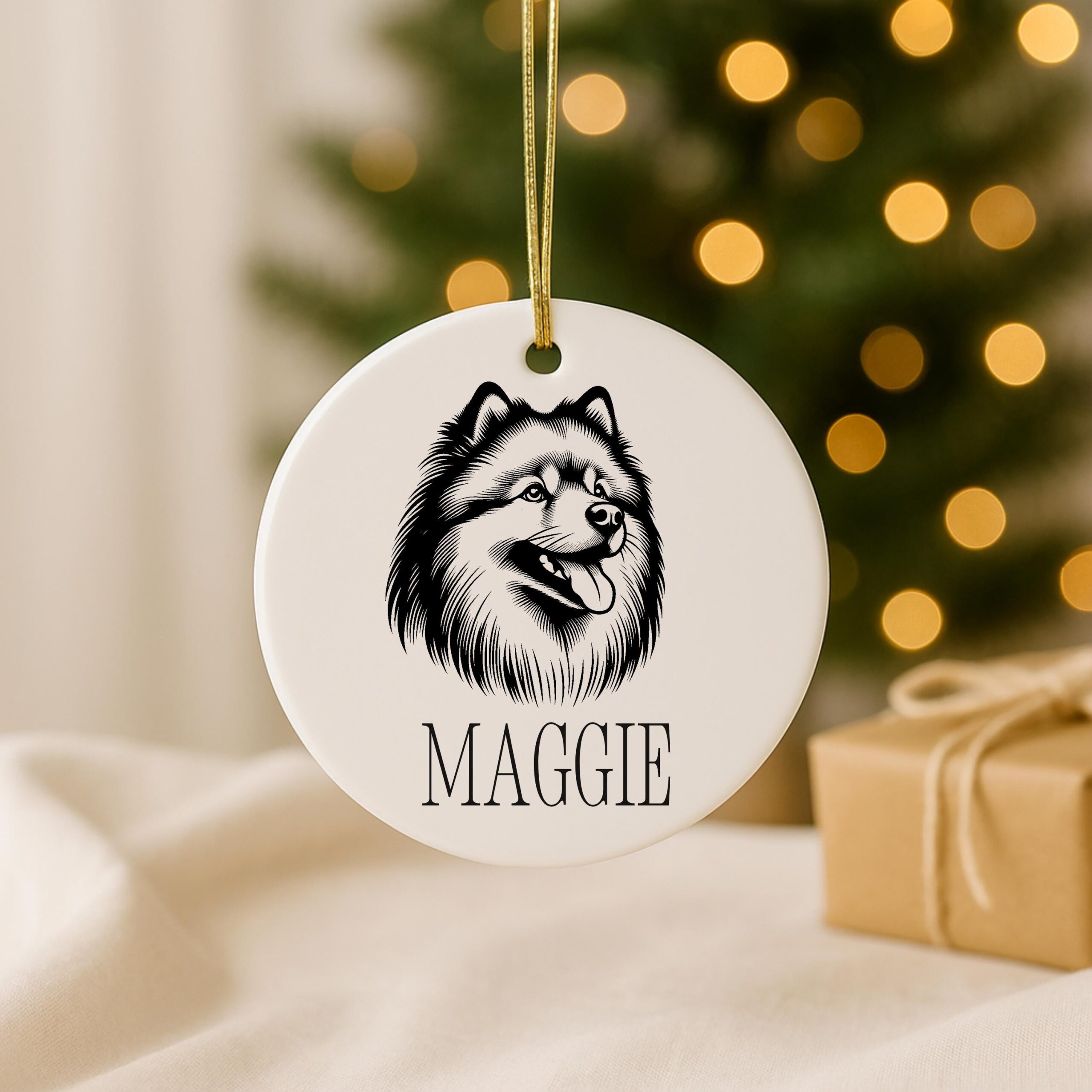 Custom Pet Ornament – Personalized Ceramic Dog Memorial, First Christmas - Image 3