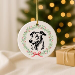 Alternative view of Custom Pet Ornament – Personalized Dog Breed Ceramic Keepsake