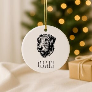 Alternative view of Custom Pet Ornament - Irish Terrier, Spaniel, Wolfhound - Memorial or First Christmas