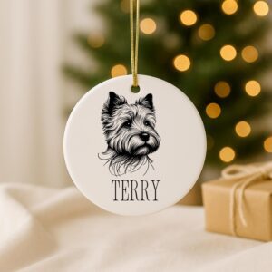 Custom Pet Ornament – Personalized Dog Memorial, First Christmas