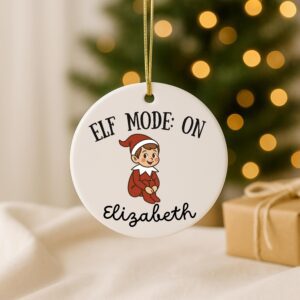 Personalized Christmas Ornament – Elf/Santa Ceramic Holiday Keepsake