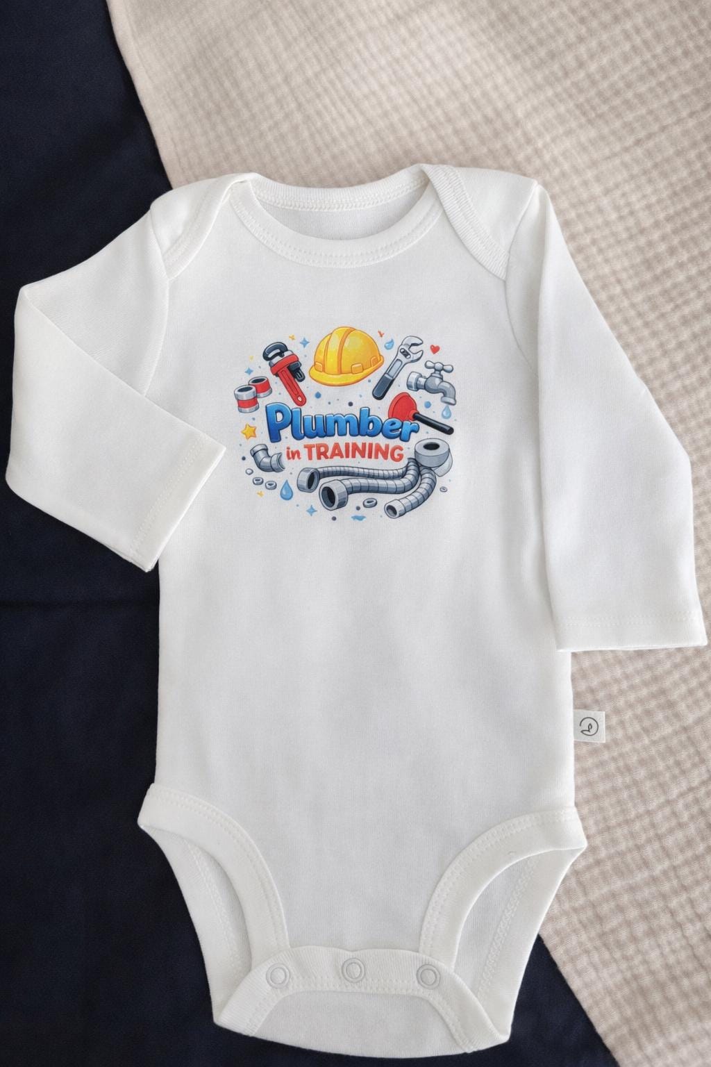 Plumber in Training Baby Bodysuit | Funny Trades Baby Onesie | Plumber Baby Gift | New Dad Plumber Gift | Construction Baby Outfit - Image 2