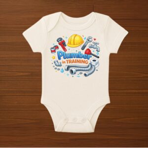 Plumber in Training Baby Bodysuit | Funny Trades Baby Onesie | Plumber Baby Gift | New Dad Plumber Gift | Construction Baby Outfit