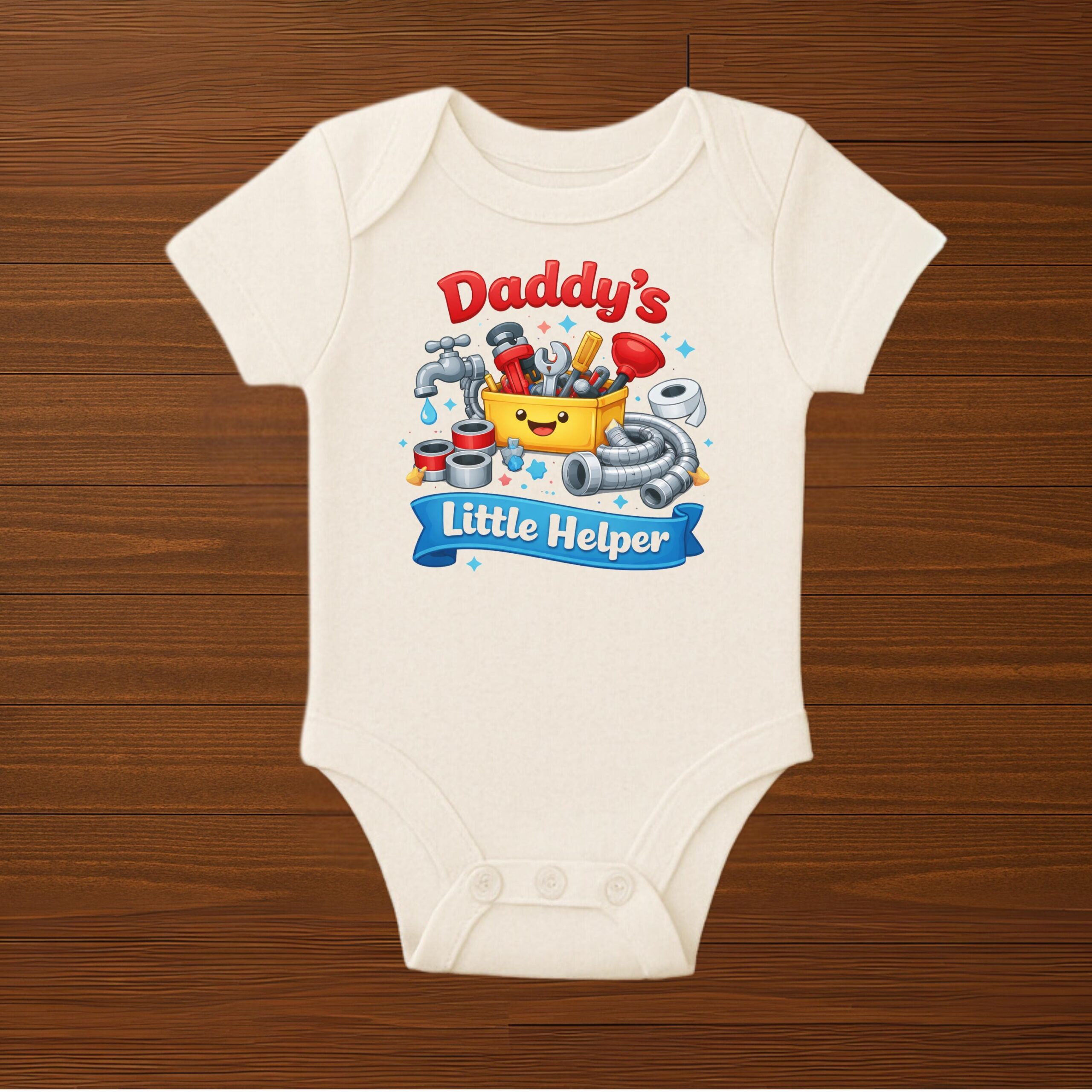 Daddy’s Little Helper Plumber Baby Bodysuit | Plumber Dad Gift | Father’s Day Baby Outfit | Funny Tool Baby Onesie