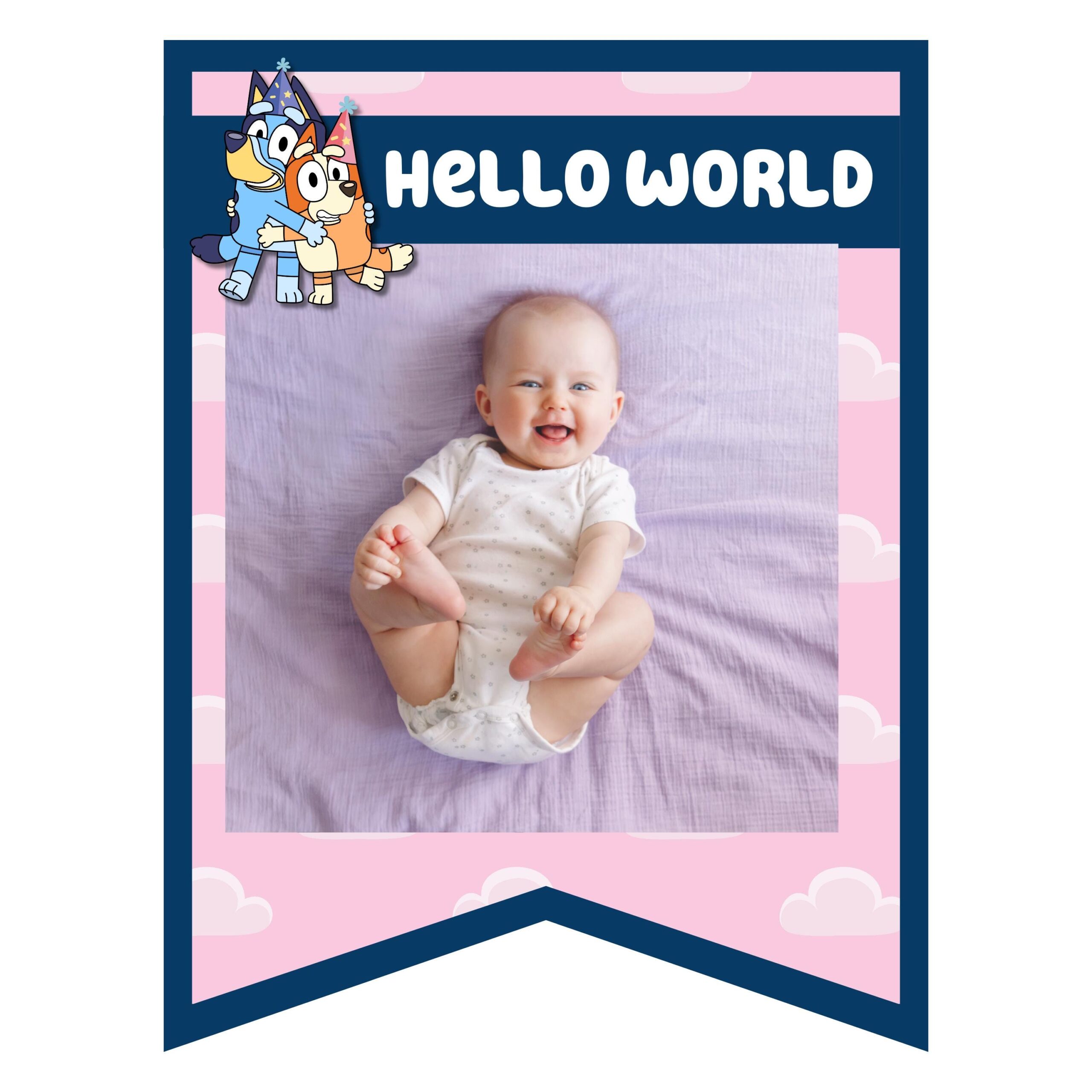 Blue Dog First Birthday Milestone Banner β Editable Photo Template (Digital Download) - Image 4