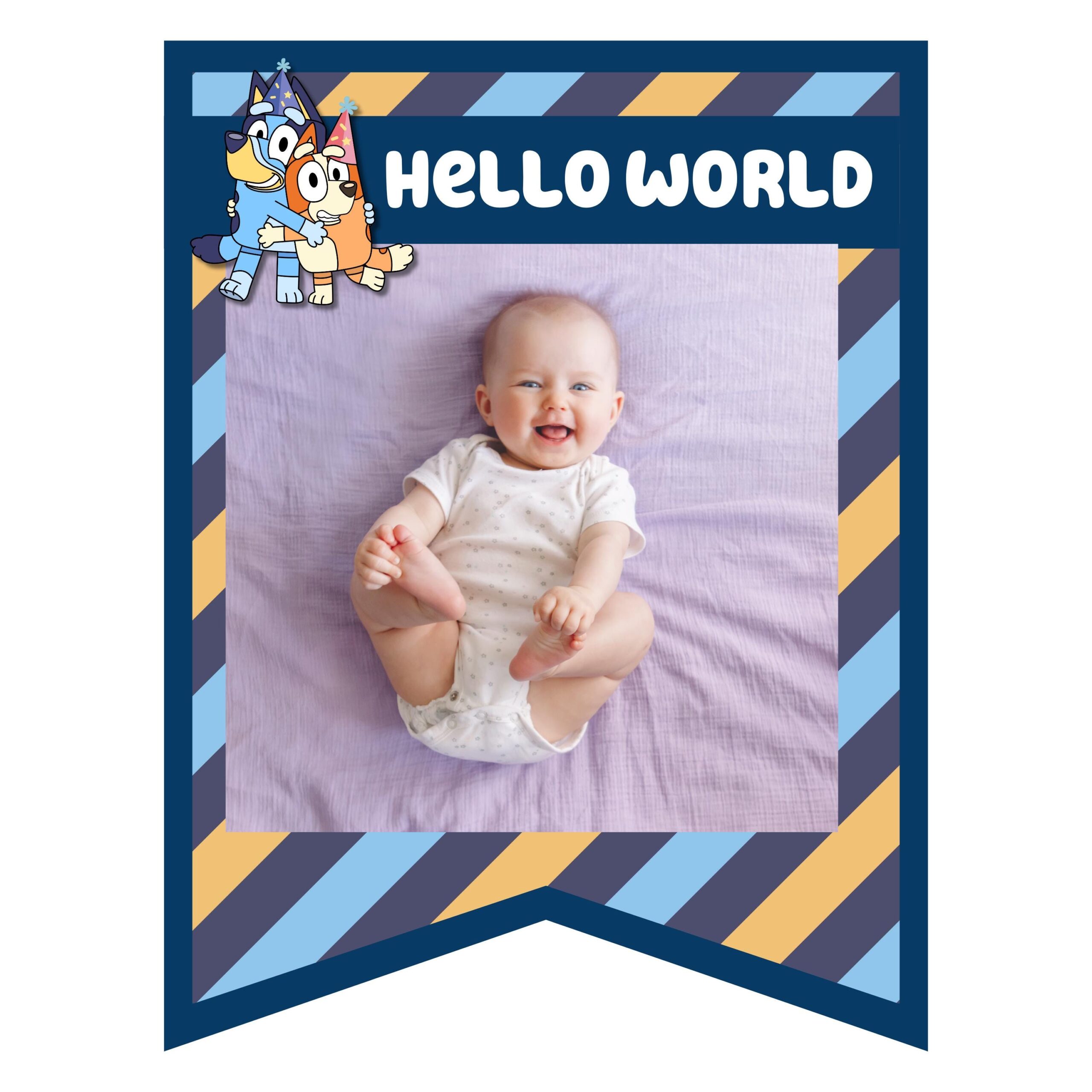 Blue Dog First Birthday Milestone Banner β Editable Photo Template (Digital Download) - Image 8