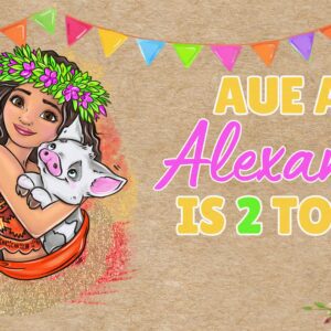 Alternative view of Tropical Luau Birthday Poster | Island Princess Party Backdrop (72x36) (Canva Template)