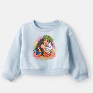 Alternative view of Tropical Girl Sweatshirt, Island Pig & Rooster, Kids Cartoon Gift