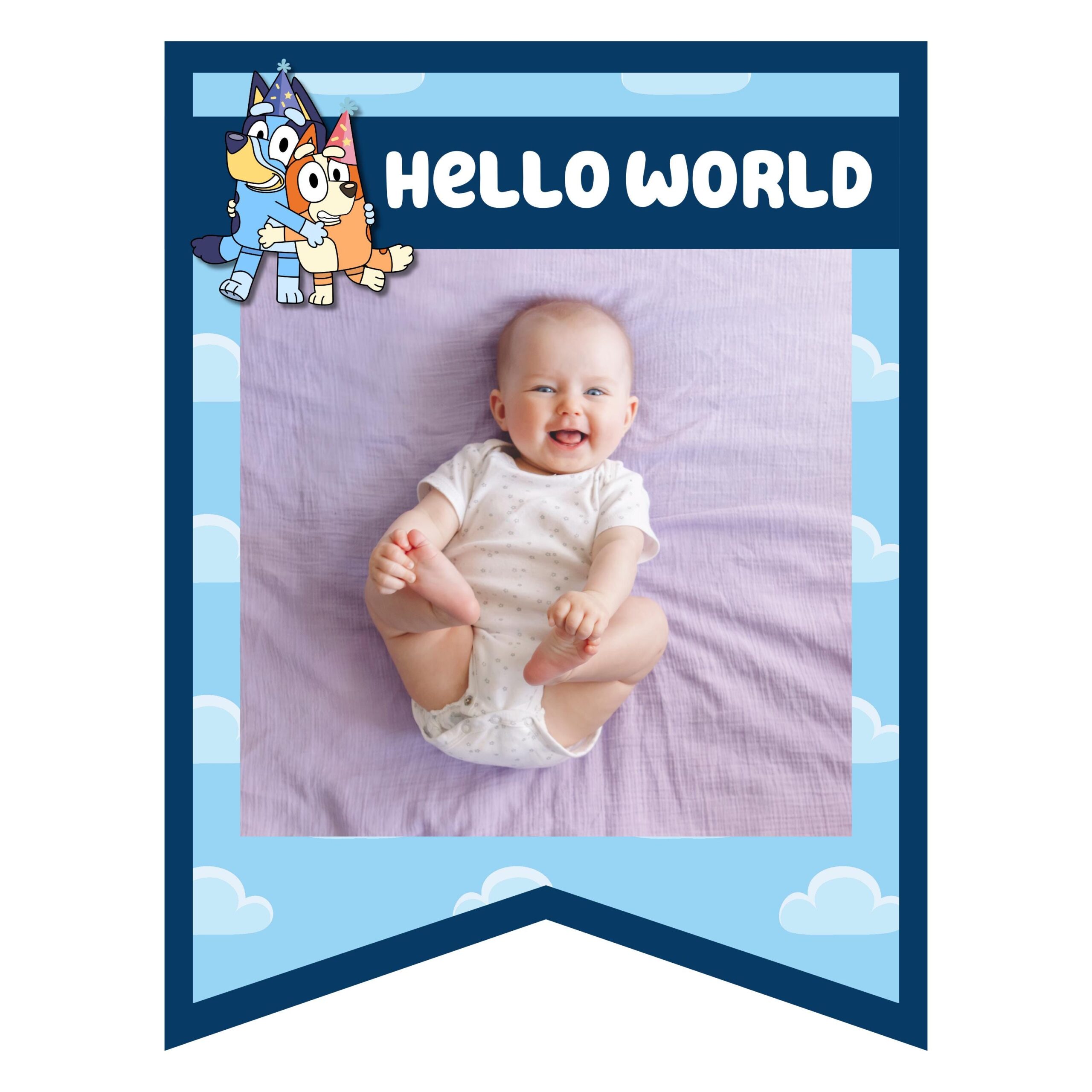 Blue Dog First Birthday Milestone Banner β Editable Photo Template (Digital Download) - Image 2