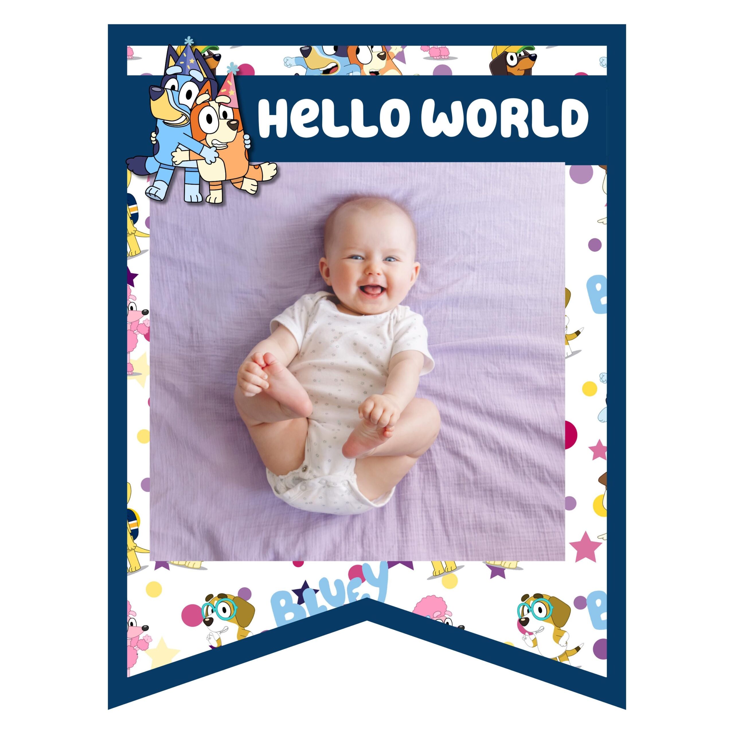 Blue Dog First Birthday Milestone Banner β Editable Photo Template (Digital Download) - Image 6