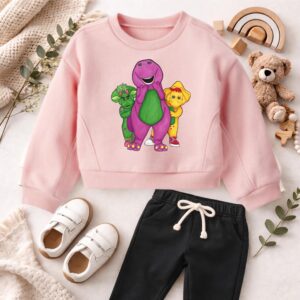 Toddler Dinosaur Sweatshirt – Barney-Inspired with Baby Bop & BJ