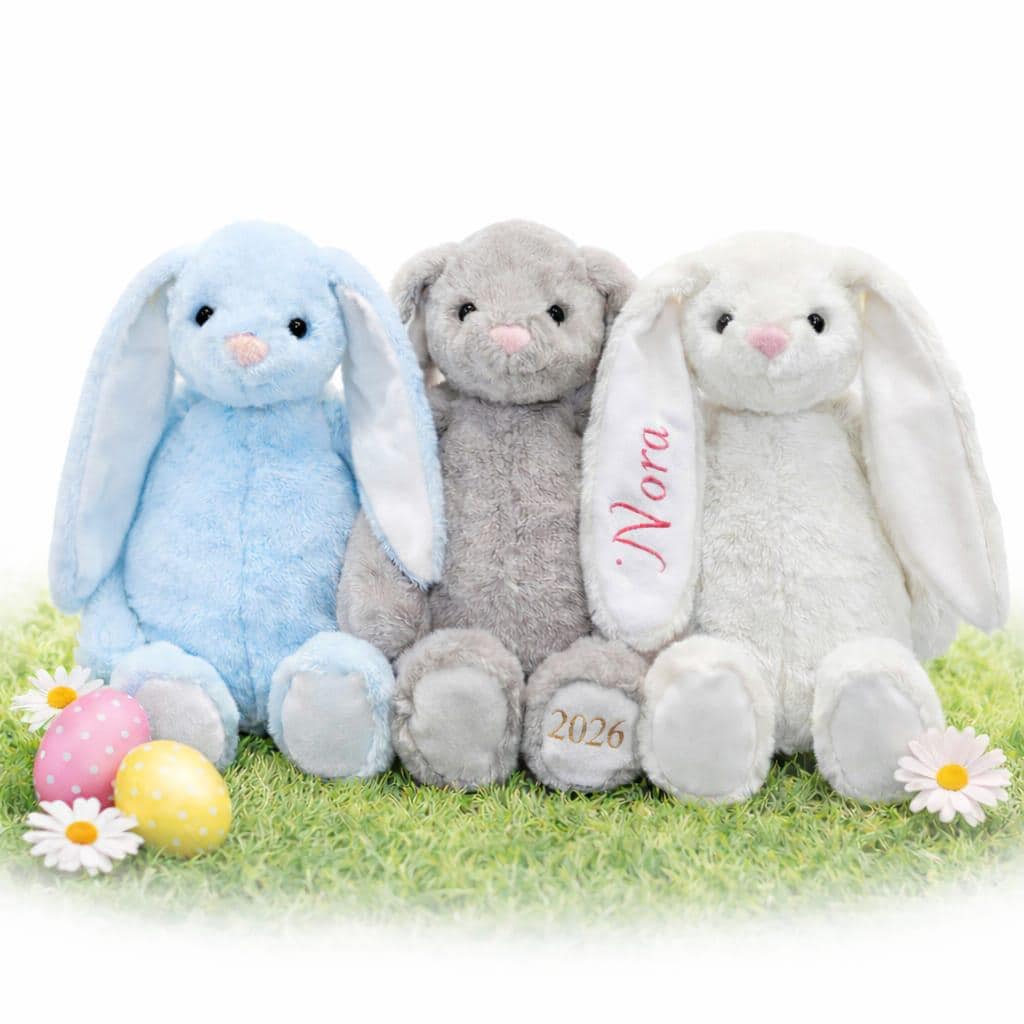 Personalized Bunny Rabbit – Custom Name, Date Plush Keepsake – Easter Baby Gift - Image 2