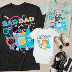 Alternative view of Rad Dad, Rad Like Dad Matching Shirts | Blue Dog Inspired Family Tees | Dad & Toddler Outfit | Father’s Day Gift | Daddy and Me Shirts