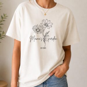 Mama’s Garden Custom Birth Flower Shirt | Personalized Mom Shirt | Kids Birth Month Flowers Tee | Mother’s Day Gift