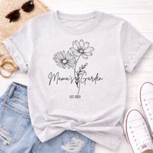 Alternative view of Mama’s Garden Custom Birth Flower Shirt | Personalized Mom Shirt | Kids Birth Month Flowers Tee | Mother’s Day Gift